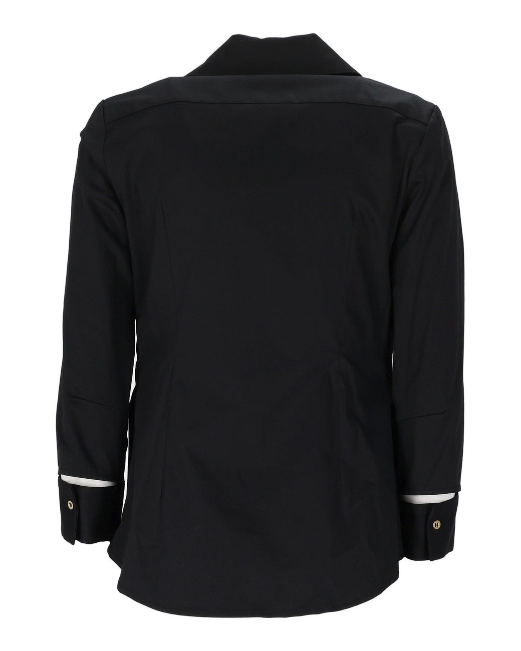 Elisabetta Franchi Black Shirt With Deep V-Neckline And Metallic Embellishments