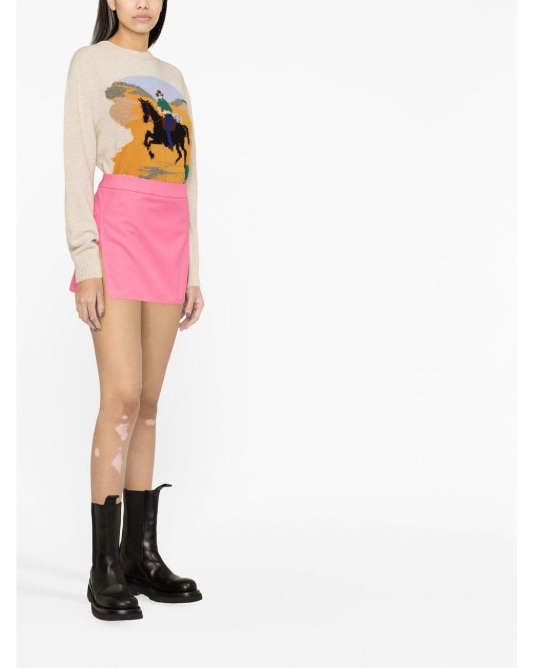 Palm Angels Pink Cotton Mini Skirt