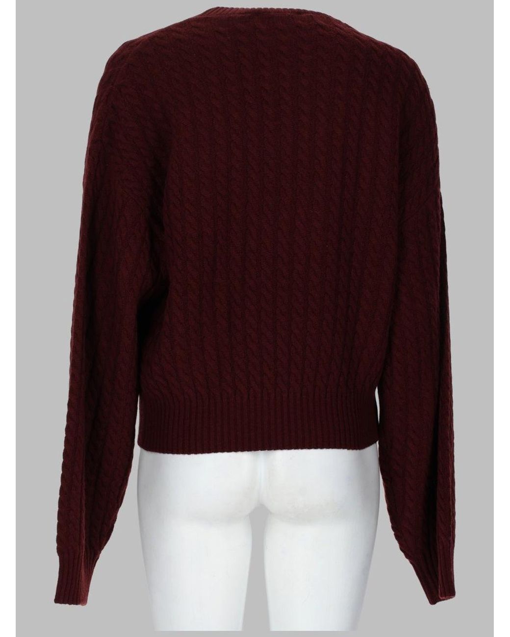 ROTATE BIRGER CHRISTENSEN Red Cable Knit Sweater Wool-Cashmere Jumpers
