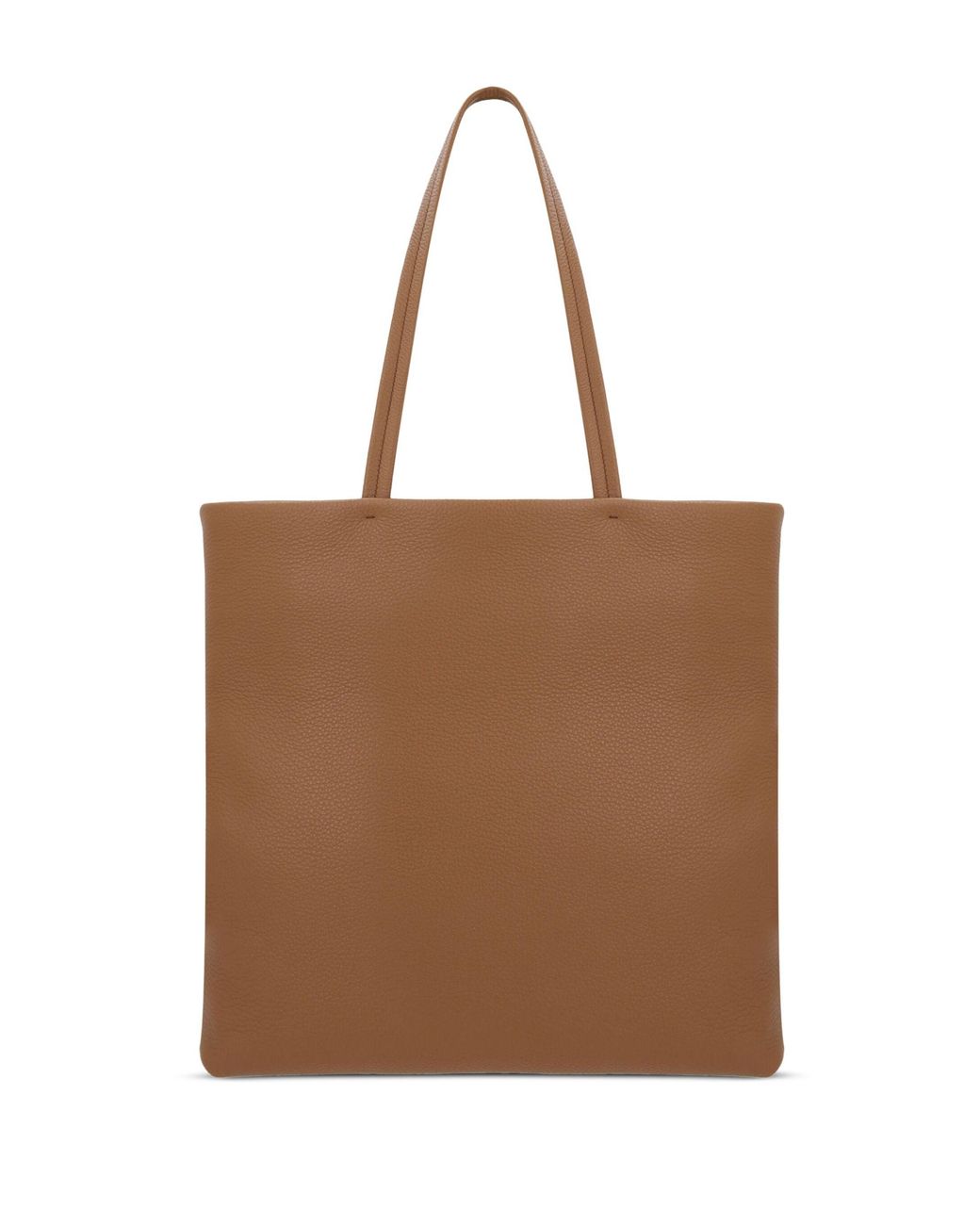 Prada Brown Triangle Logo Leather Tote Bag