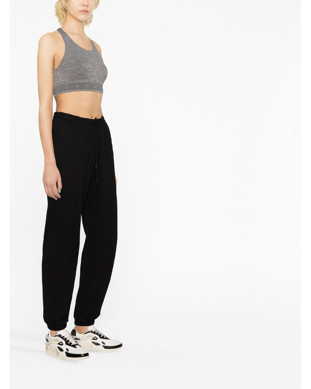 Golden Goose Deluxe Brand Gray Logo-underband Racerback Crop Top