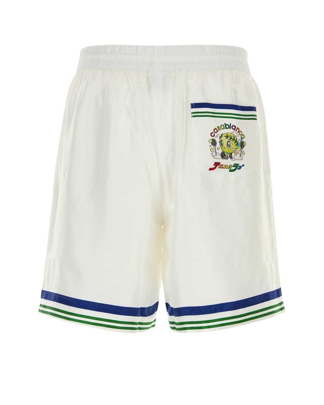 Casablanca White Satin Bermuda Shorts for men