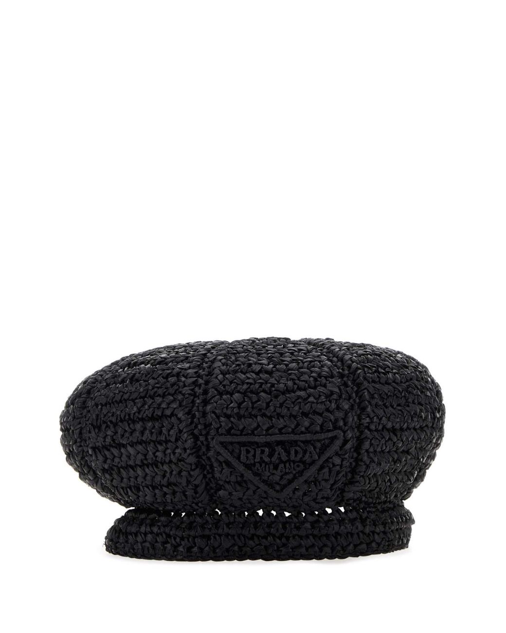 Prada Black Rafia Baker Boy Hat