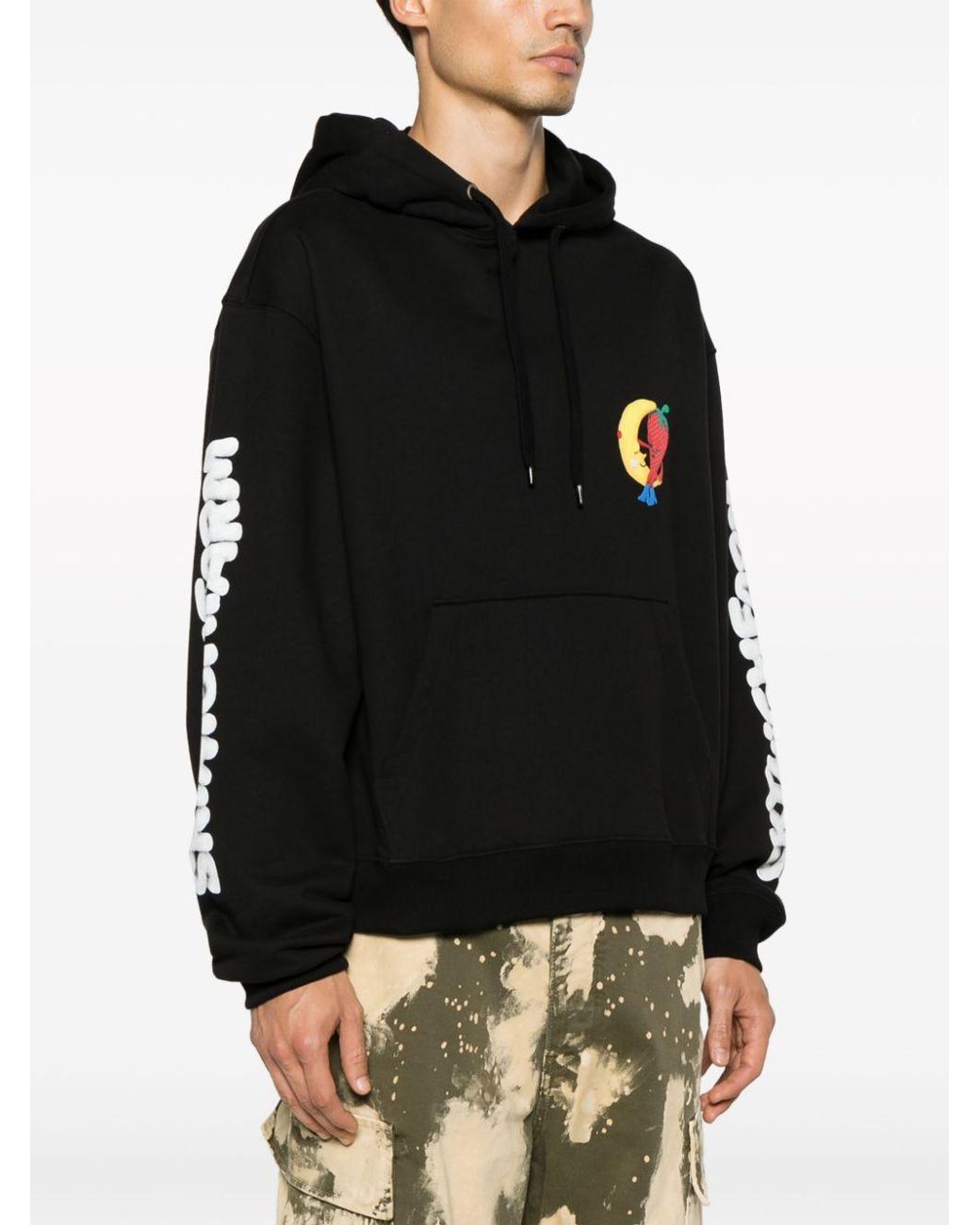 Sky High Farm Black Logo Cotton Hoodie for men