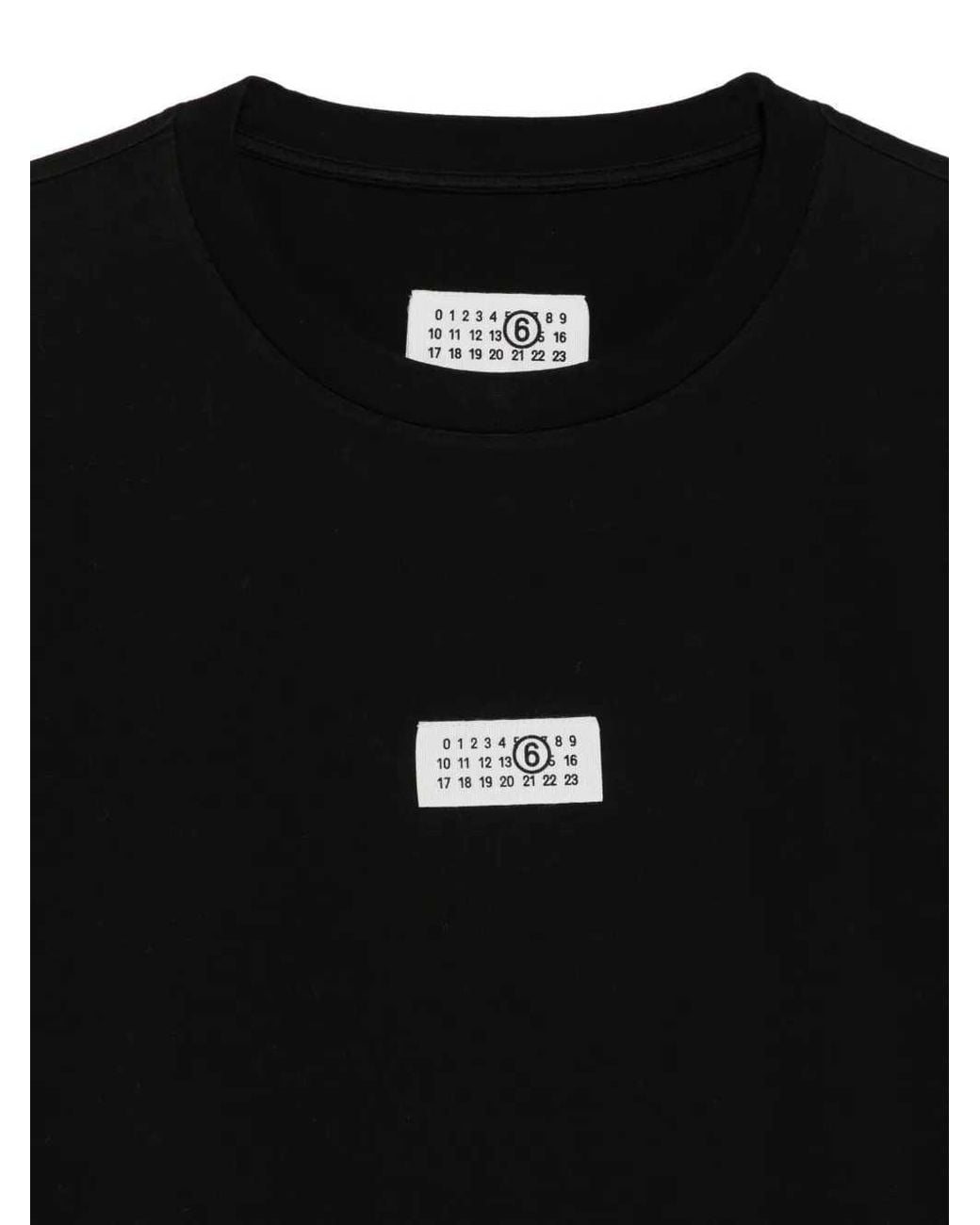 MM6 by Maison Margiela Black Logo Appliqué T Shirt