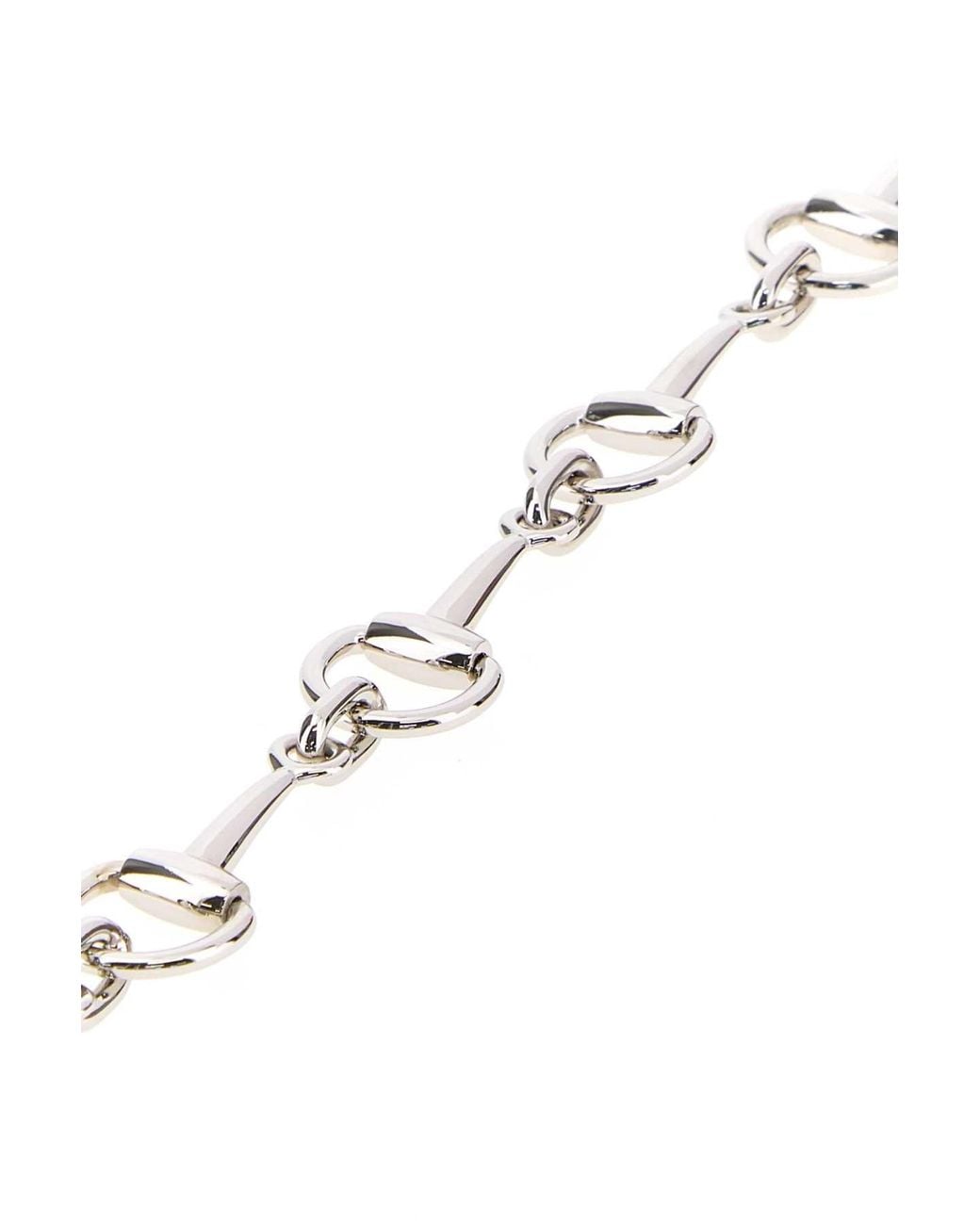 Gucci Metallic Metal Horsebit Necklace