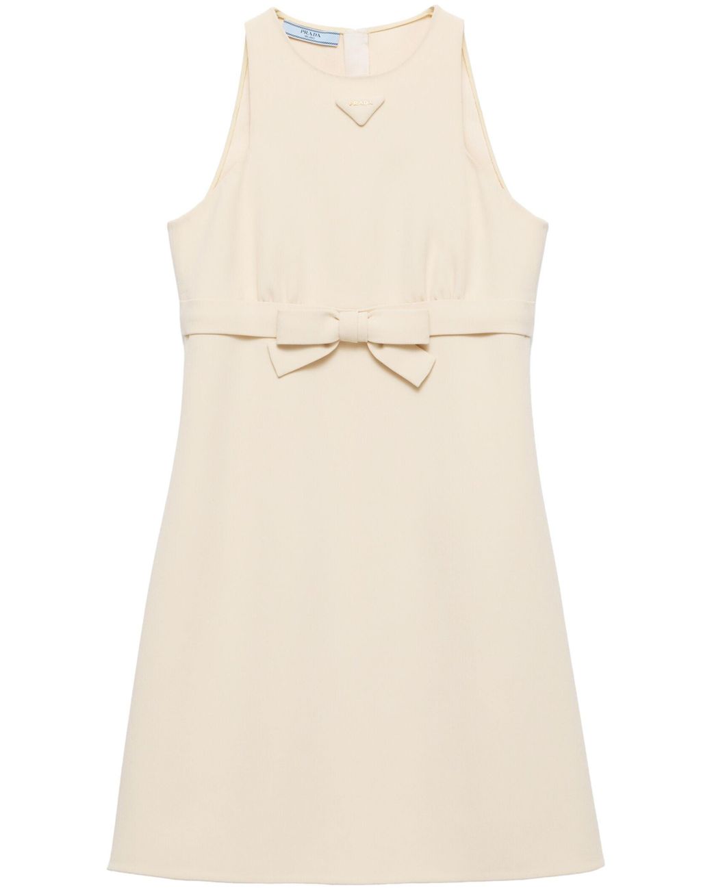 Prada Natural Bow Detailing Short Dress