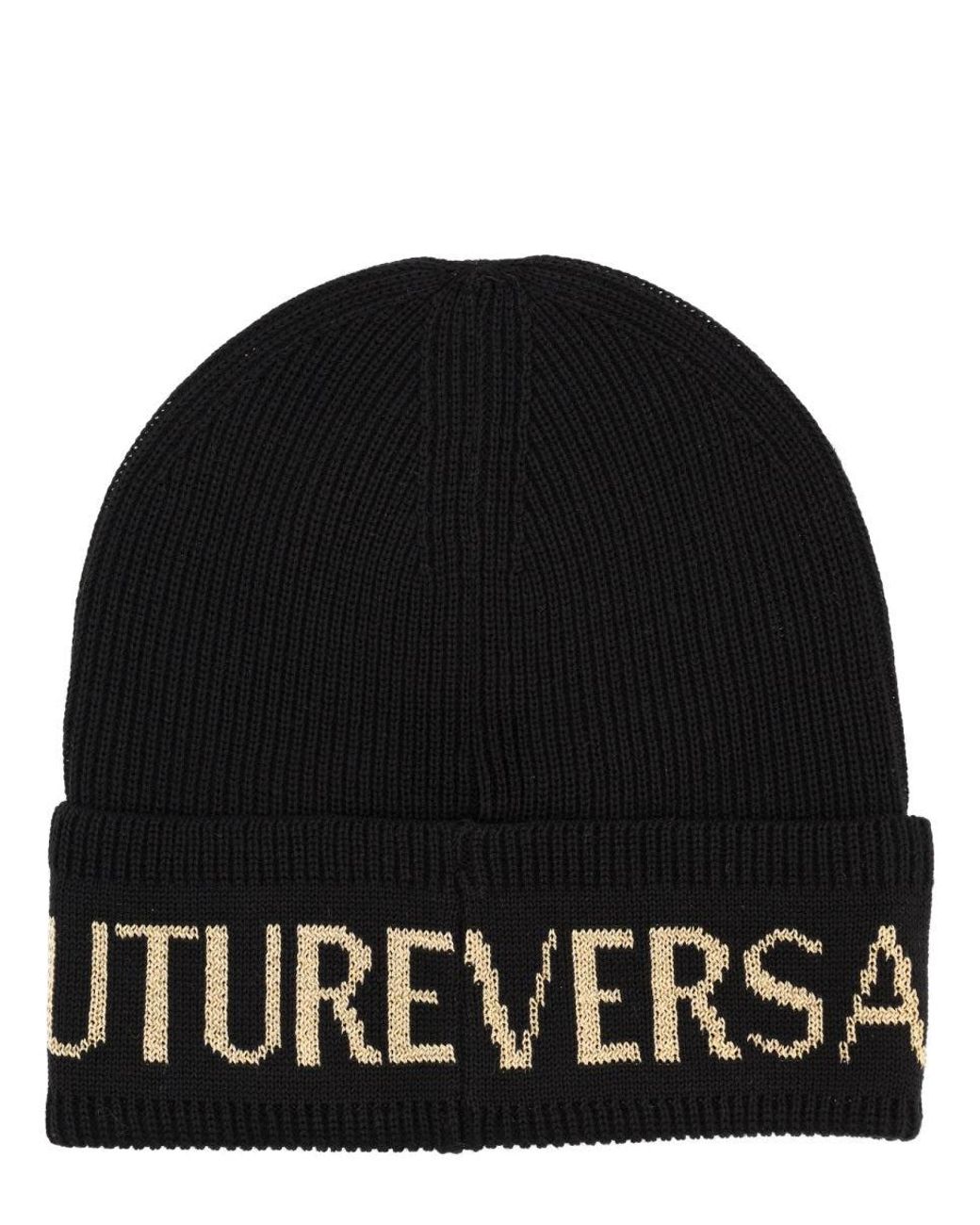 Versace Jeans Couture Black Wool And Acrylic Beanie for men