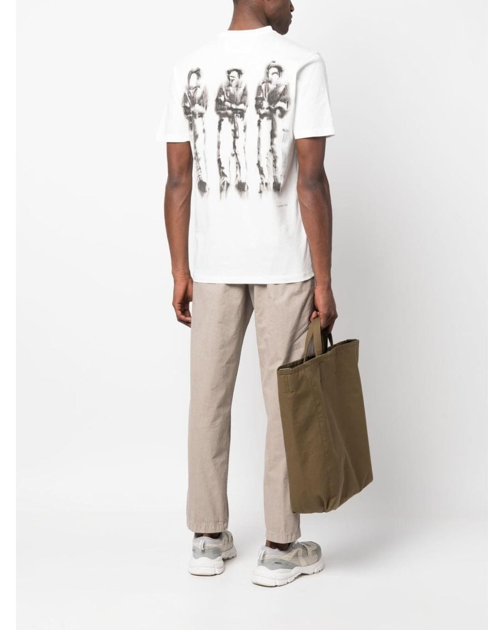 C P Company Natural Logo T-Shirt Clothing for men
