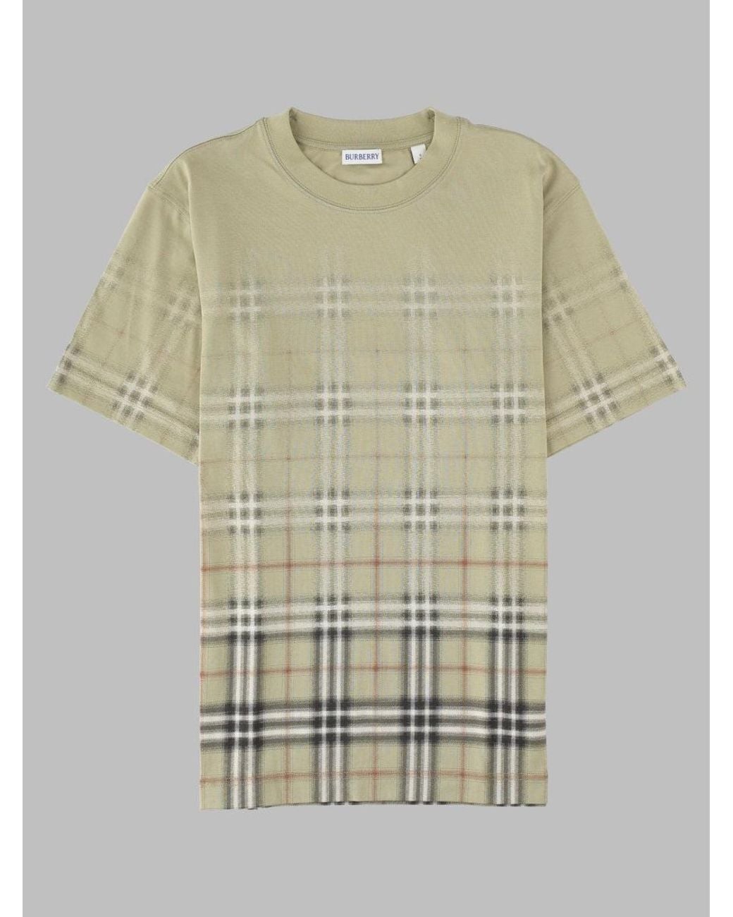 Burberry Natural T Shirt Con Stampa Check