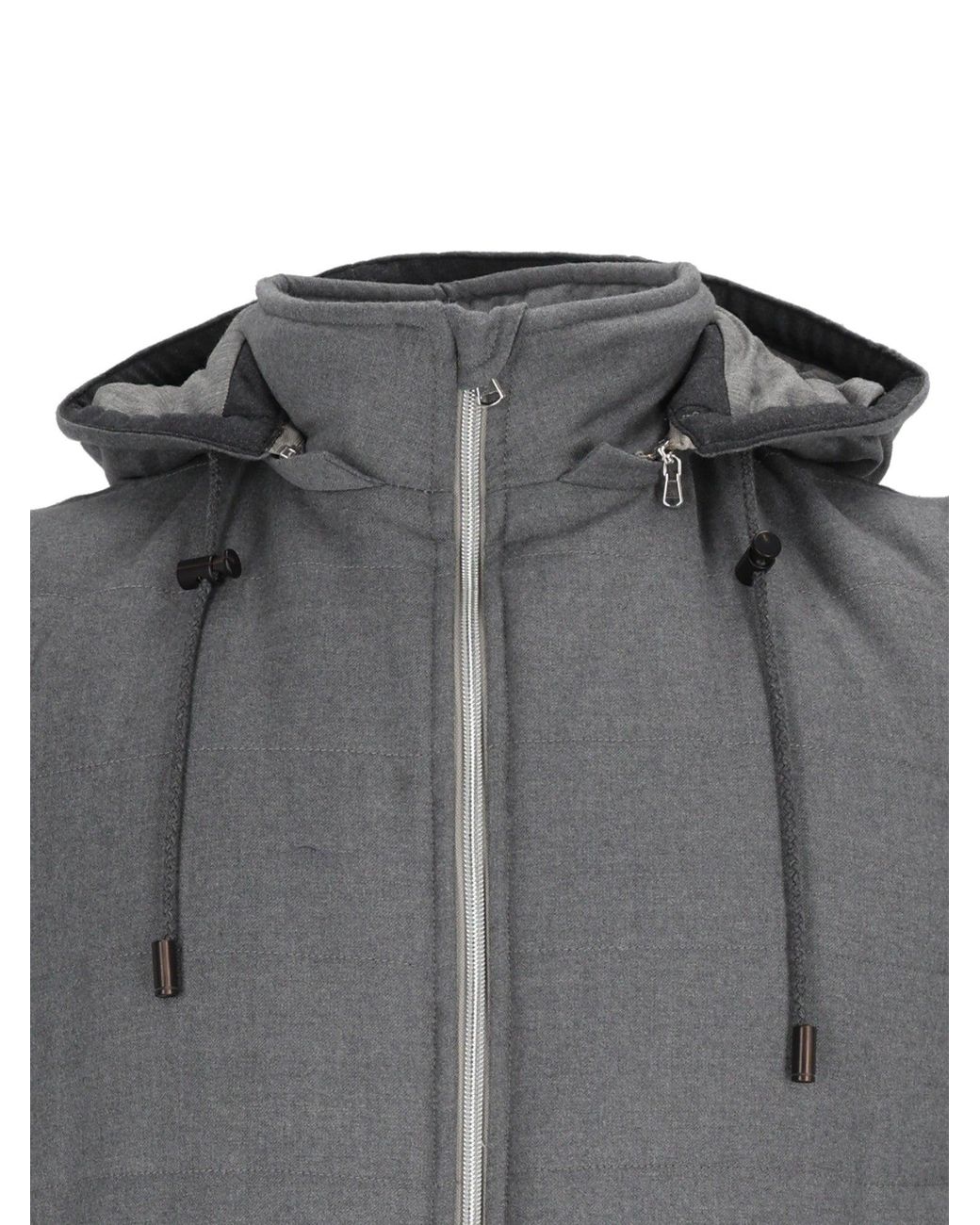 BRANDO-LUBIAM Gray Sleeveless Padded Vest With High Collar And Adjustable Hood