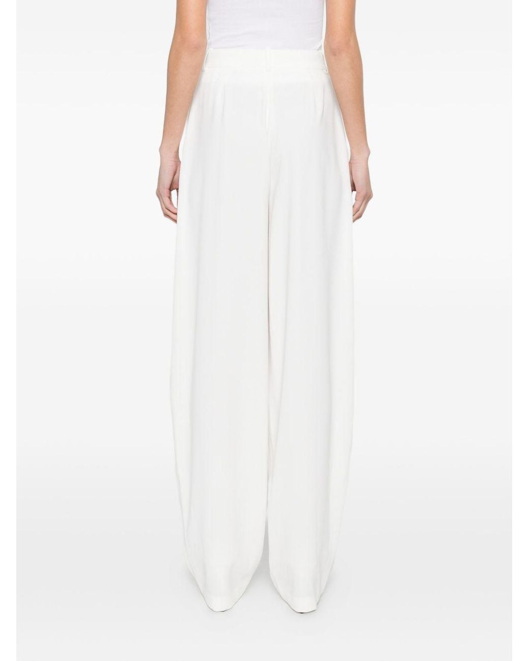 Elisabetta Franchi White Wide Trousers