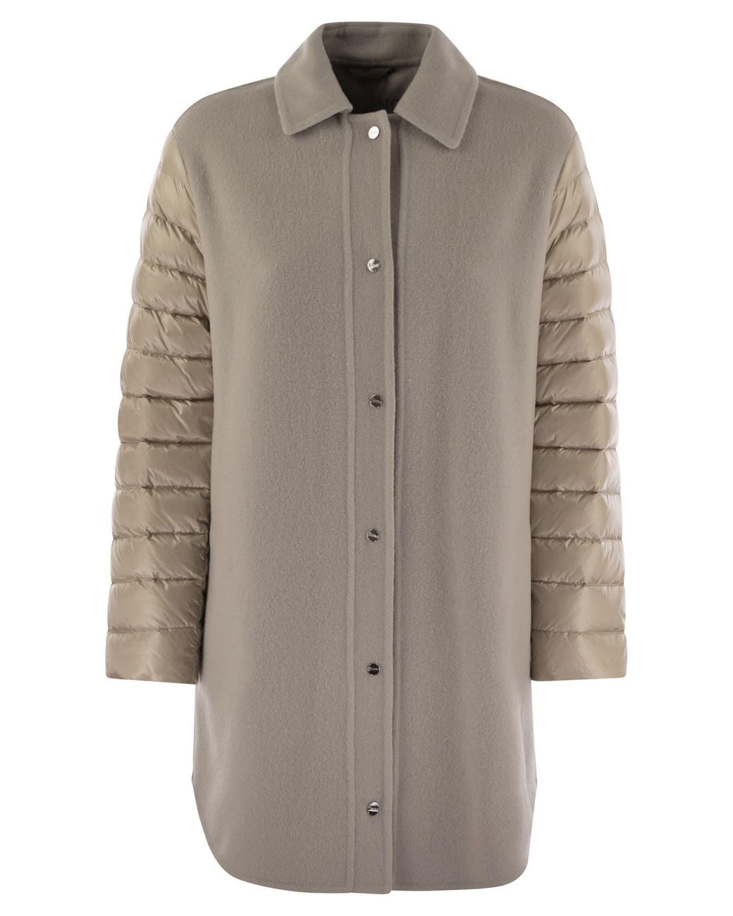 Herno Gray Coat With Down Sleeves