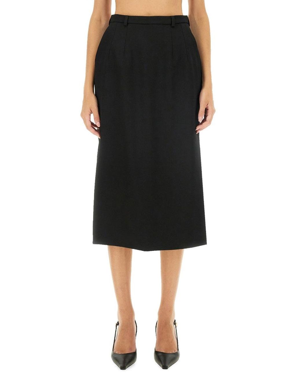 Dolce & Gabbana Black Slim Fit Long Skirt