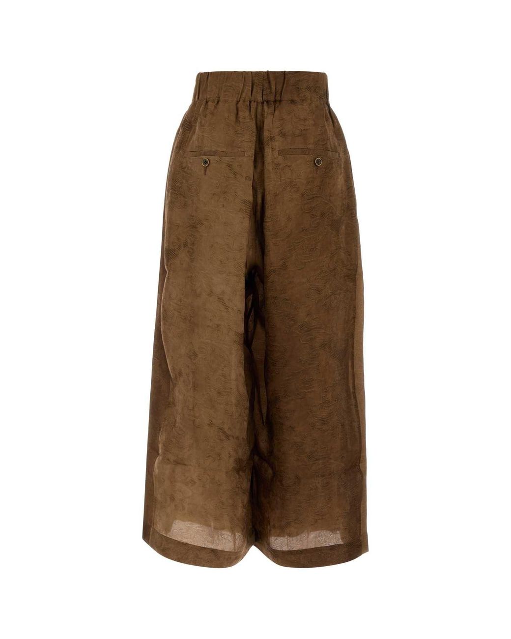 Uma Wang Brown Biscuit Viscose-Blend Poetic Wide-Leg Pant