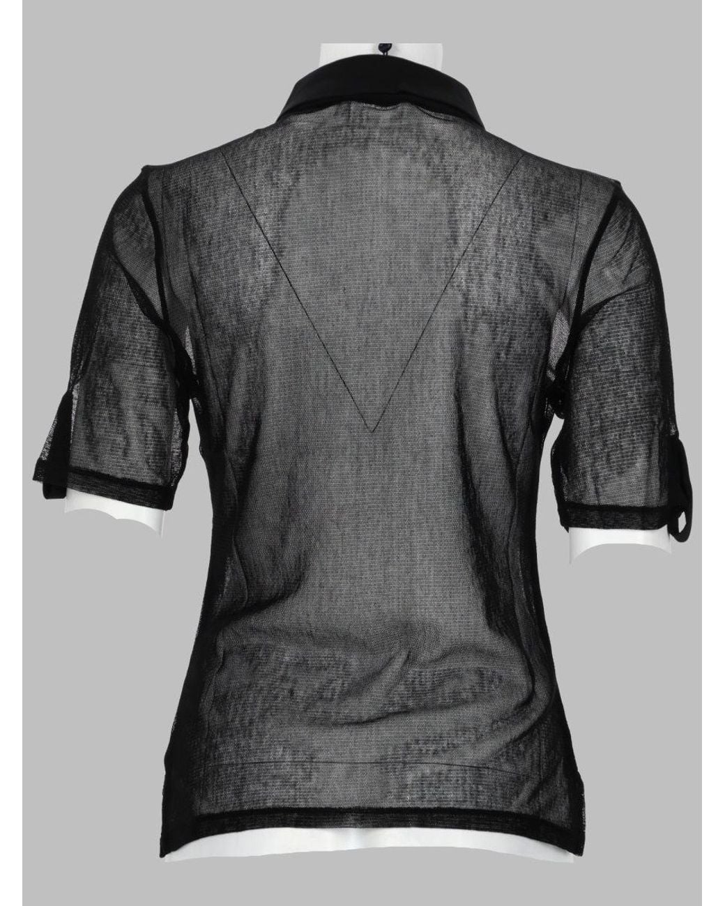 Paloma Wool Black Sheer Mesh Polo Shirt