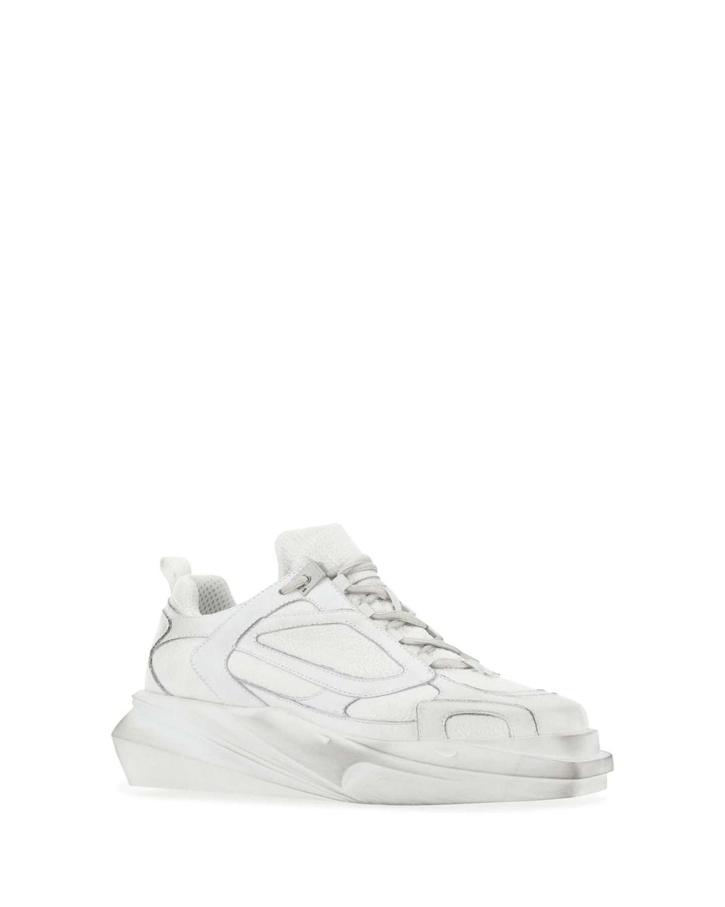 Prada White Downtown Colour-Block Leather Sneakers for men