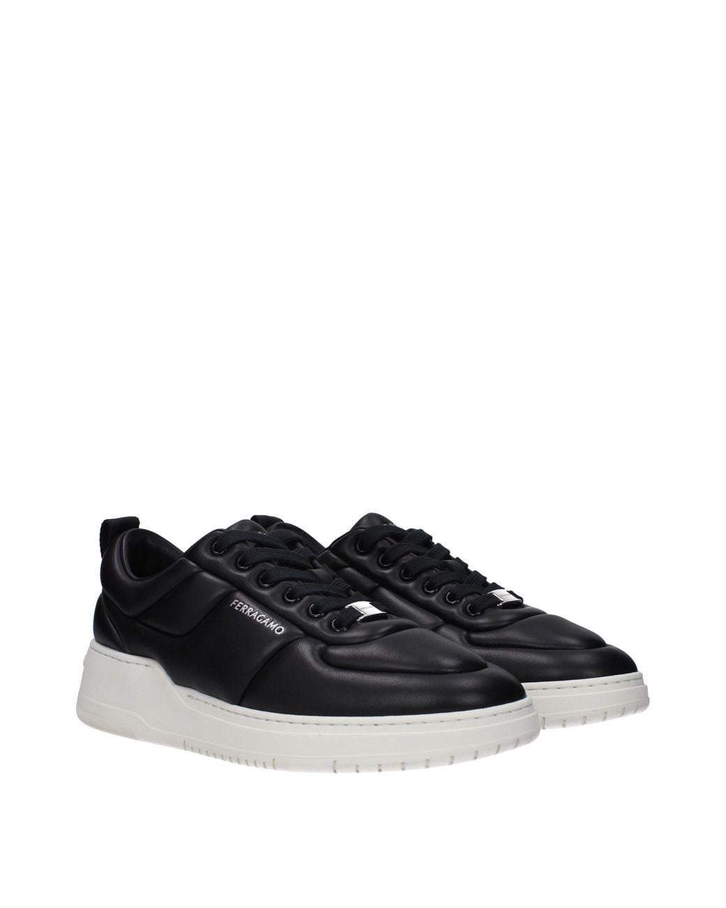 Ferragamo Black Sneakers Caro Uomo Pelle Nero for men