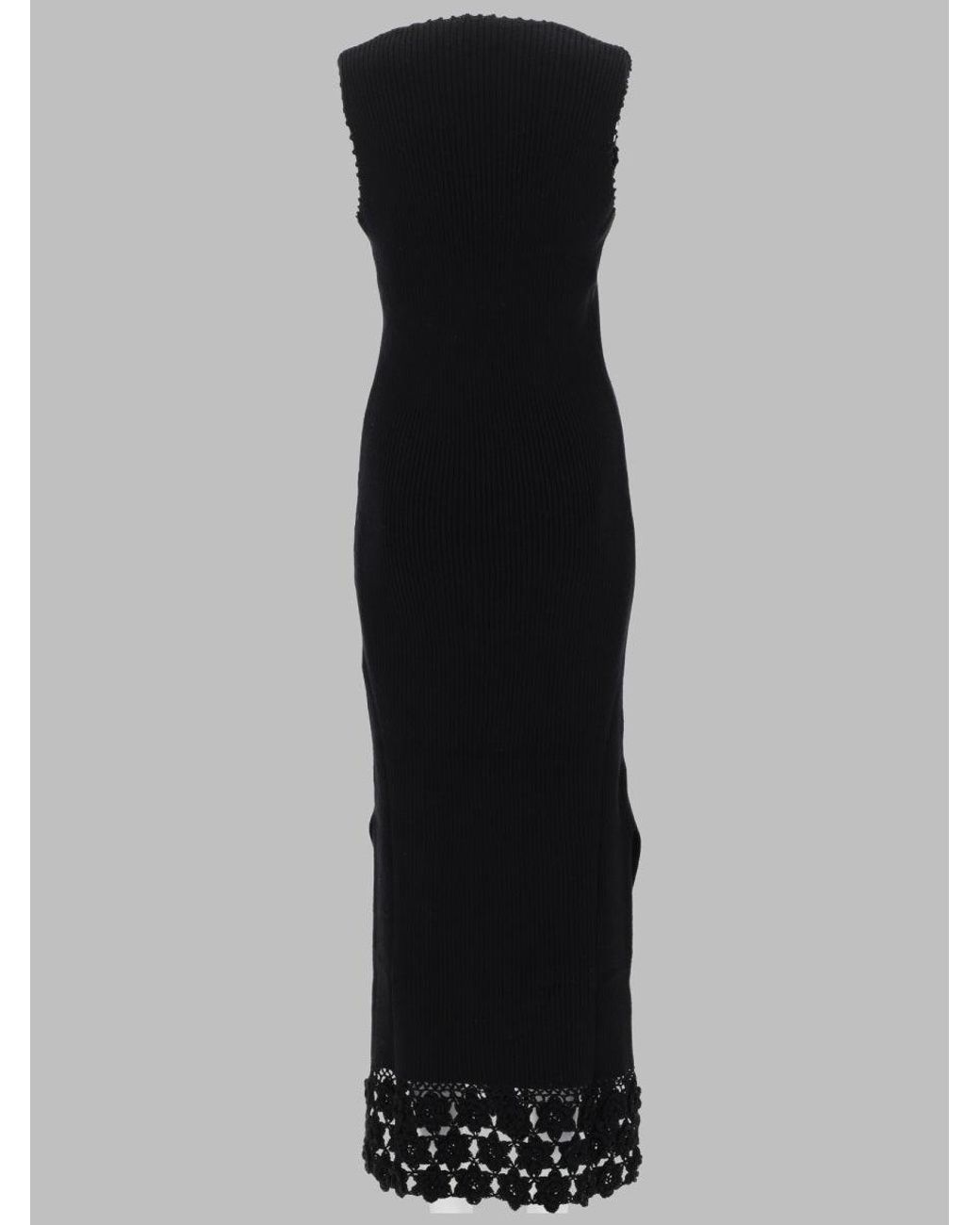 Ganni Black Ganni Crochet-Trimmed Organic Cotton Dress