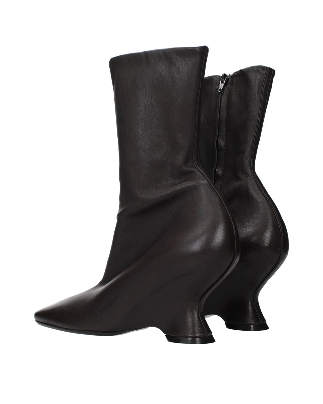 Dries Van Noten Black Ankle Boots/Dark Leather