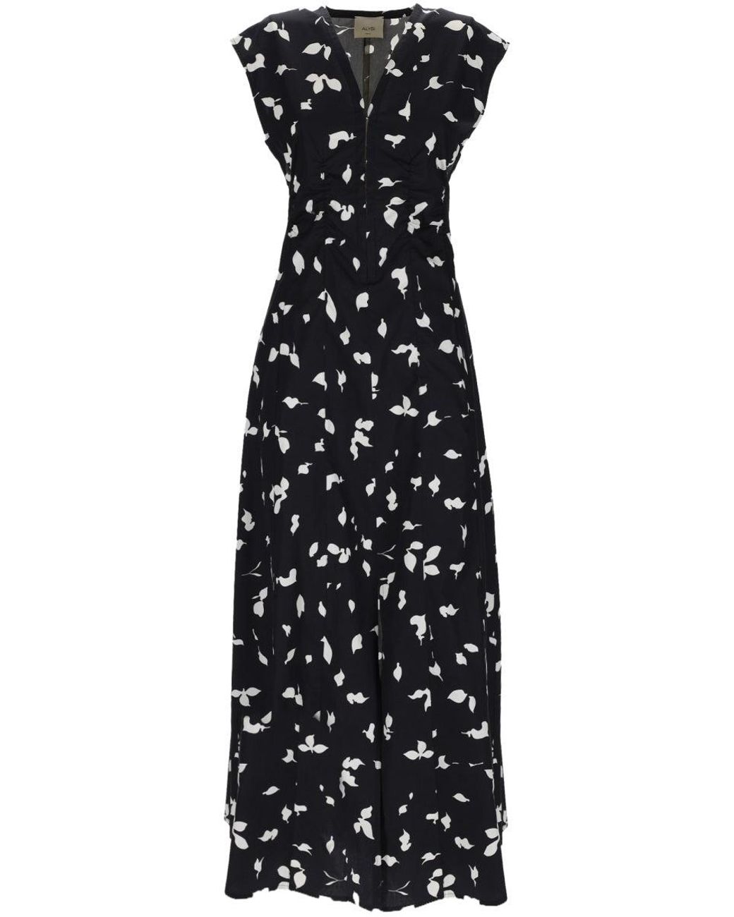 Alysi Black V Neck Long Dress