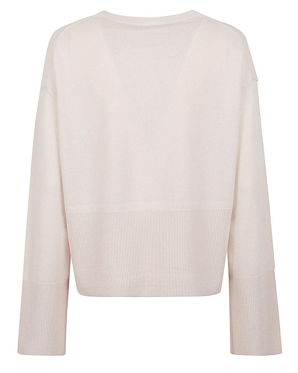 C.t. Plage White Cashmere Crenweck Sweater