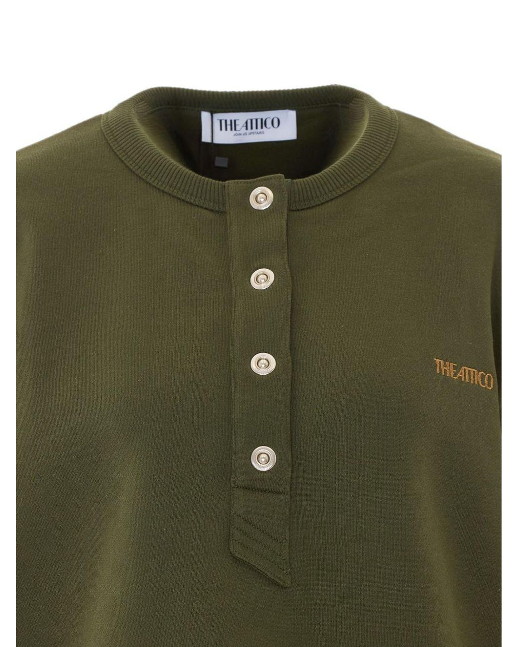 The Attico Green Cotton Crewneck Sweater