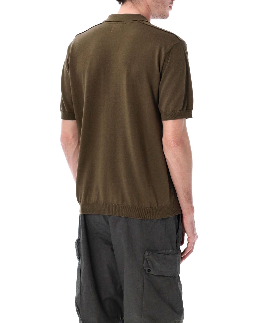 C P Company Brown C.P.Company Cotton Short-Sleeve Polo for men
