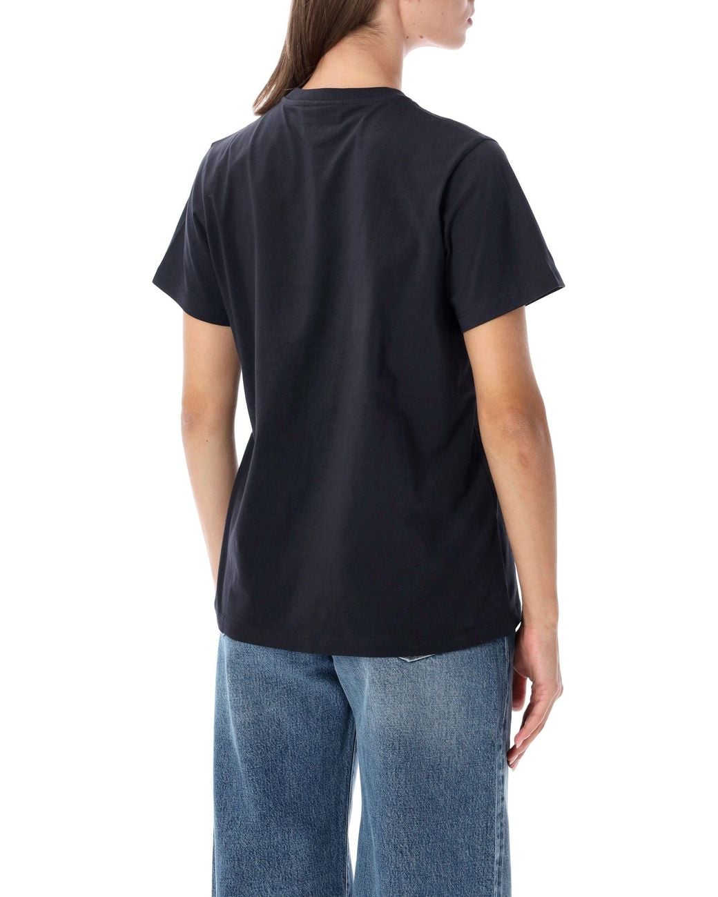 Ganni Blue Graphic Cotton T-Shirt