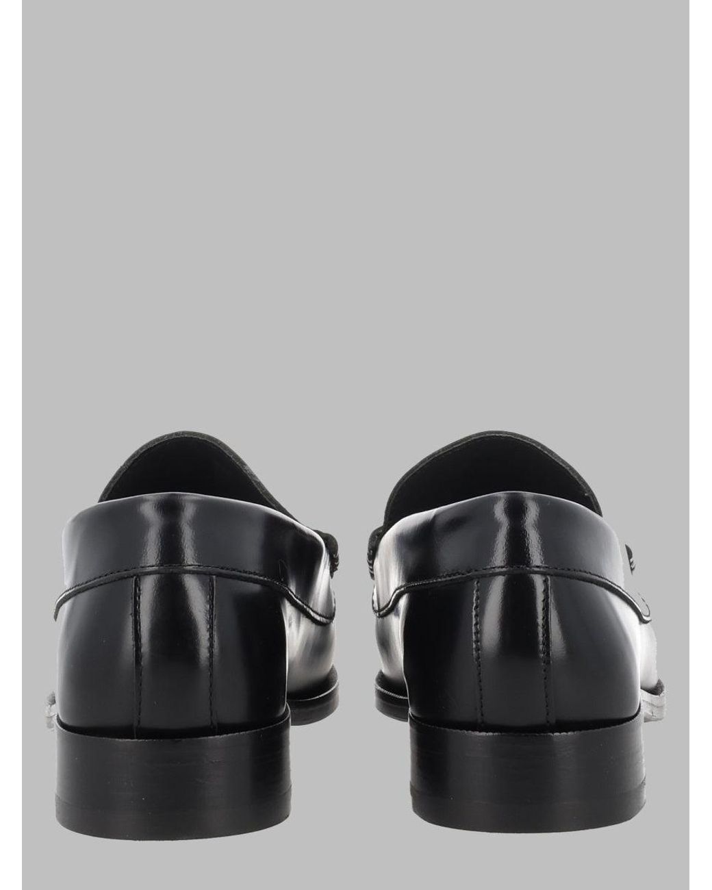 Alohas Gray Leather Penny Loafers