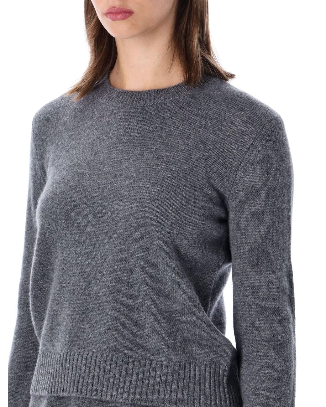 Lisa Yang Gray Cashmere Crewneck Sweater
