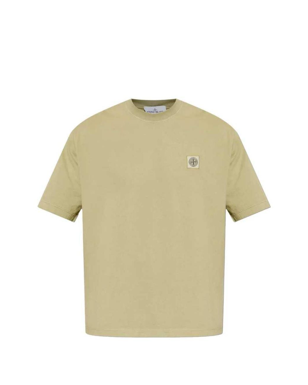 Stone Island Natural T Shirt With Logo Patch