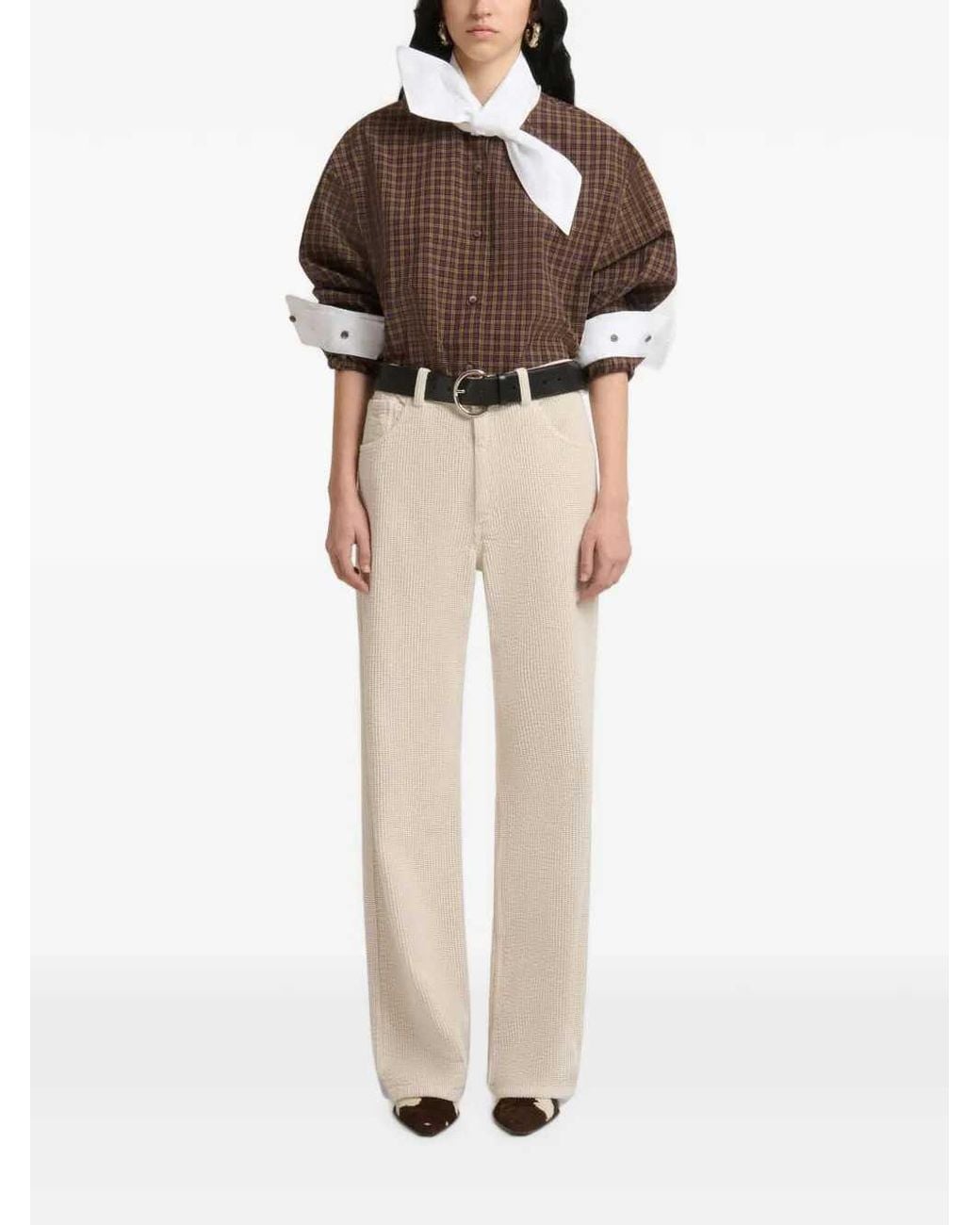 Marni White Corduroy Flared Trousers