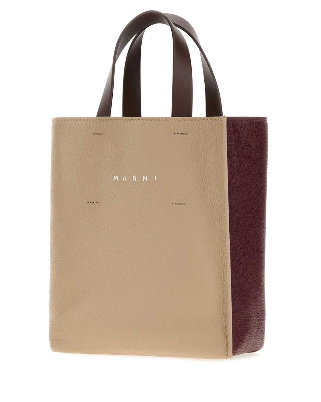 Marni Natural Two-Tone Leather Mini Museo Handbag