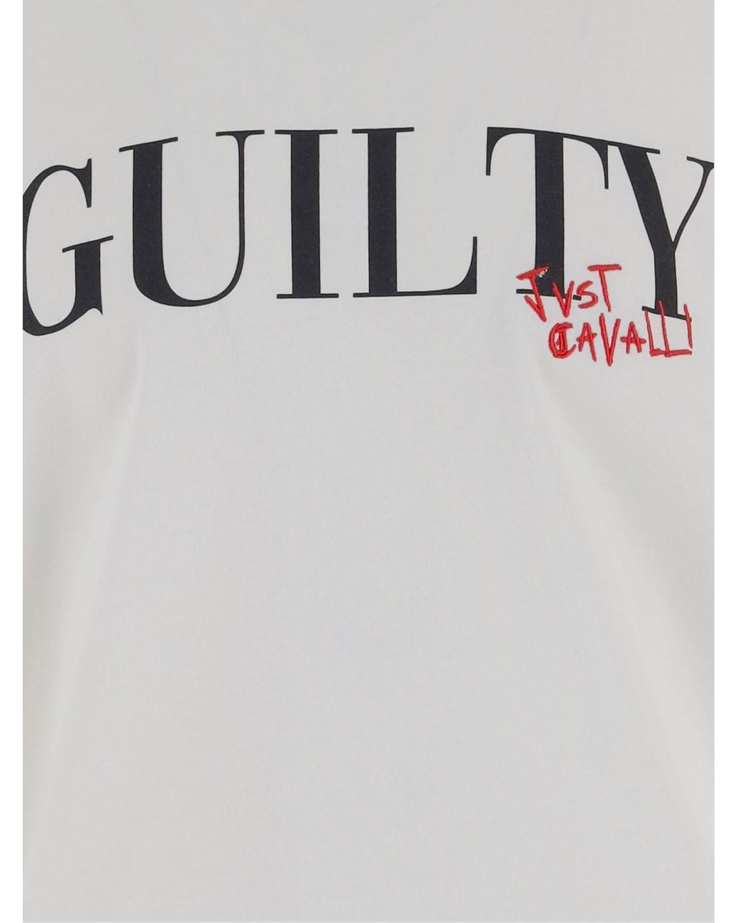 Just Cavalli Gray Cotton T Shirt With Logo Print