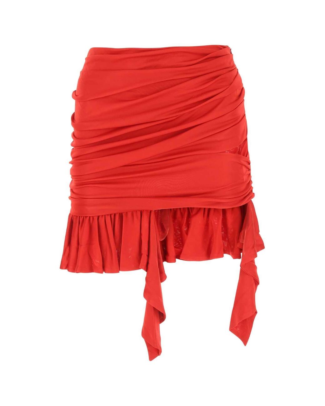 ANDREA ADAMO Red Viscose Mini Skirt