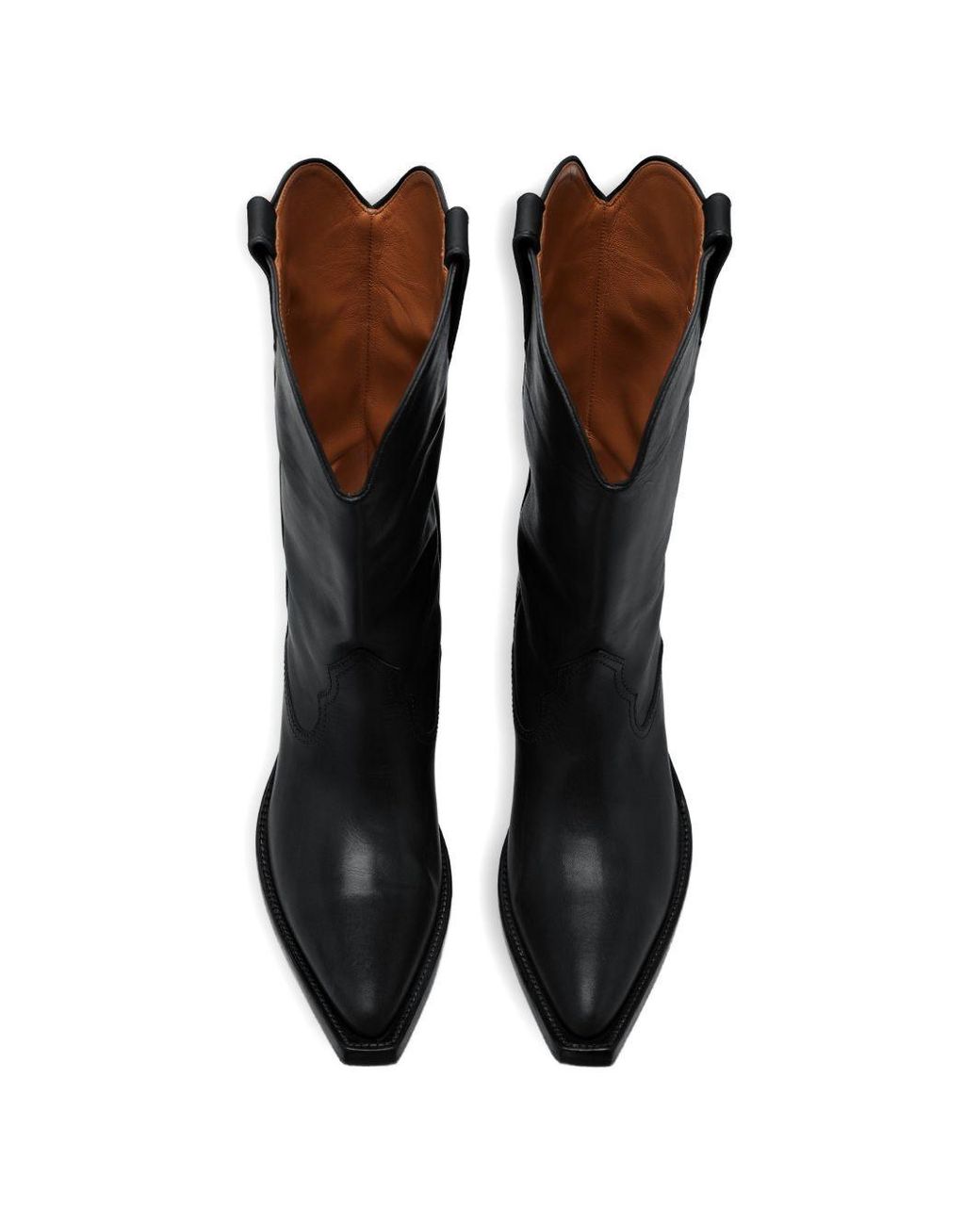 Maison Margiela Black Leather Western Boots