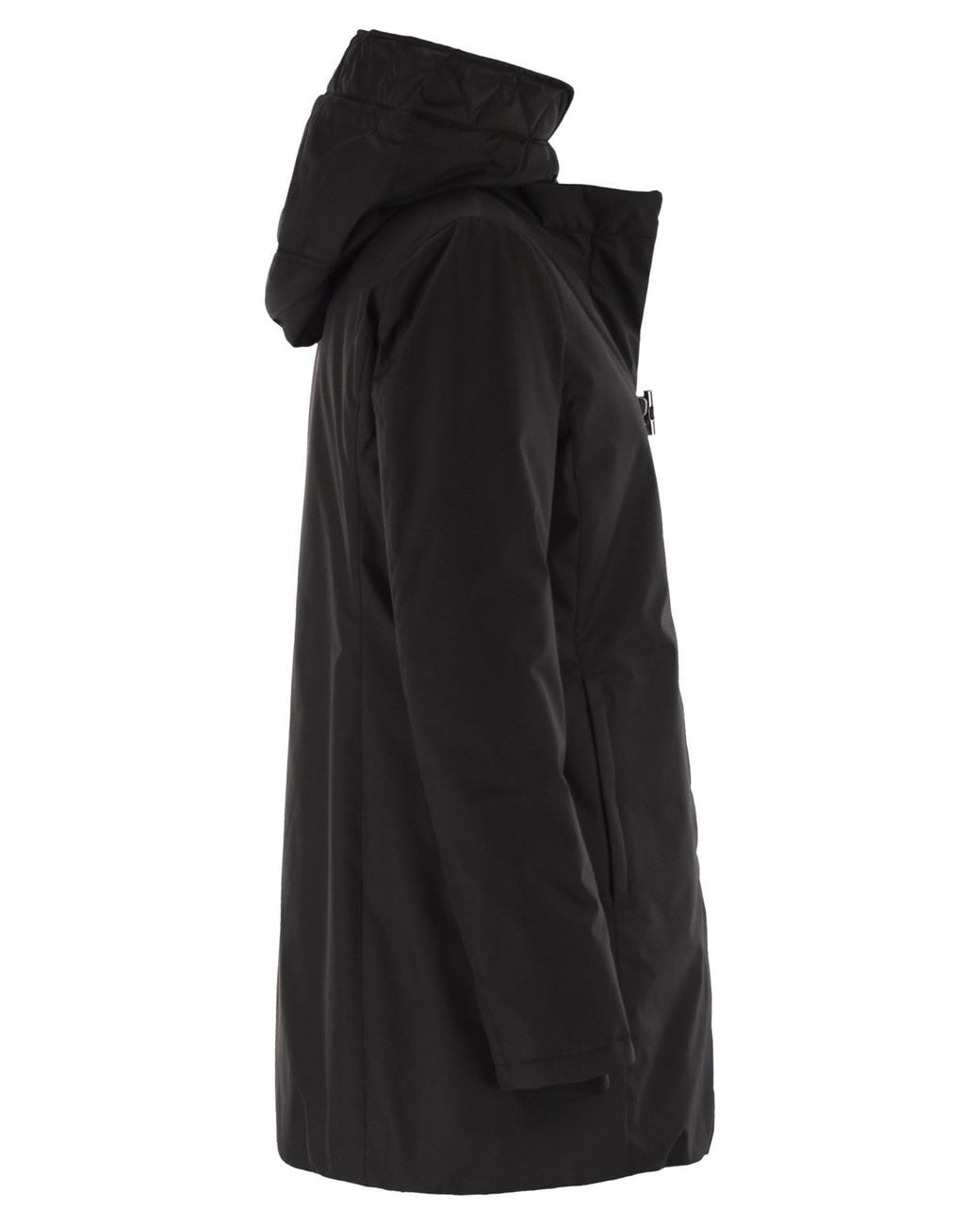 Fay Black Technical Gabardine Toggle Coat