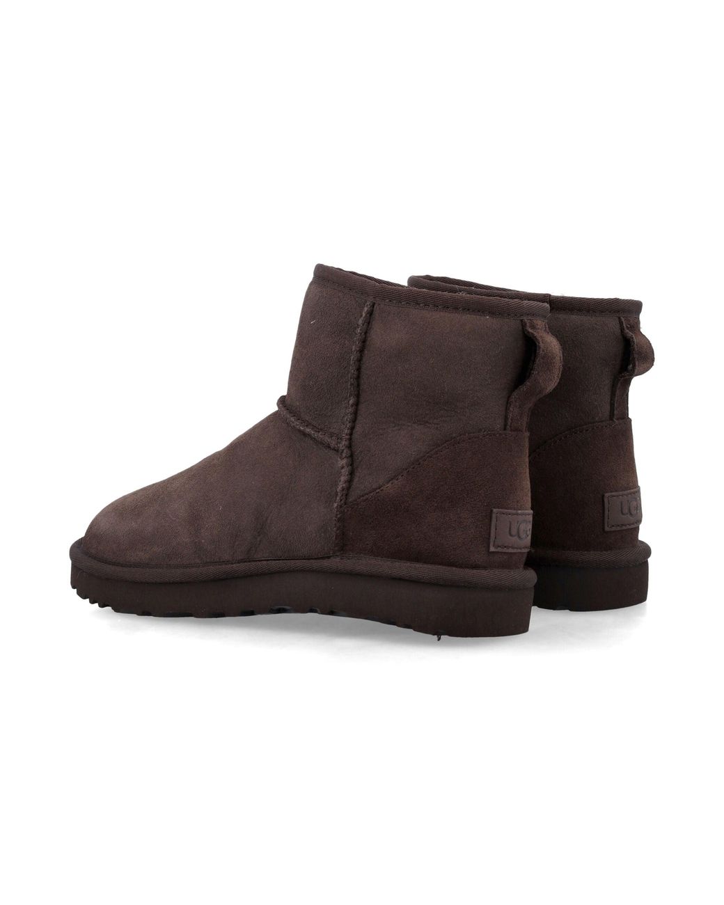Ugg Brown Classic Mini Ii Suede Boots With Shearling Lining
