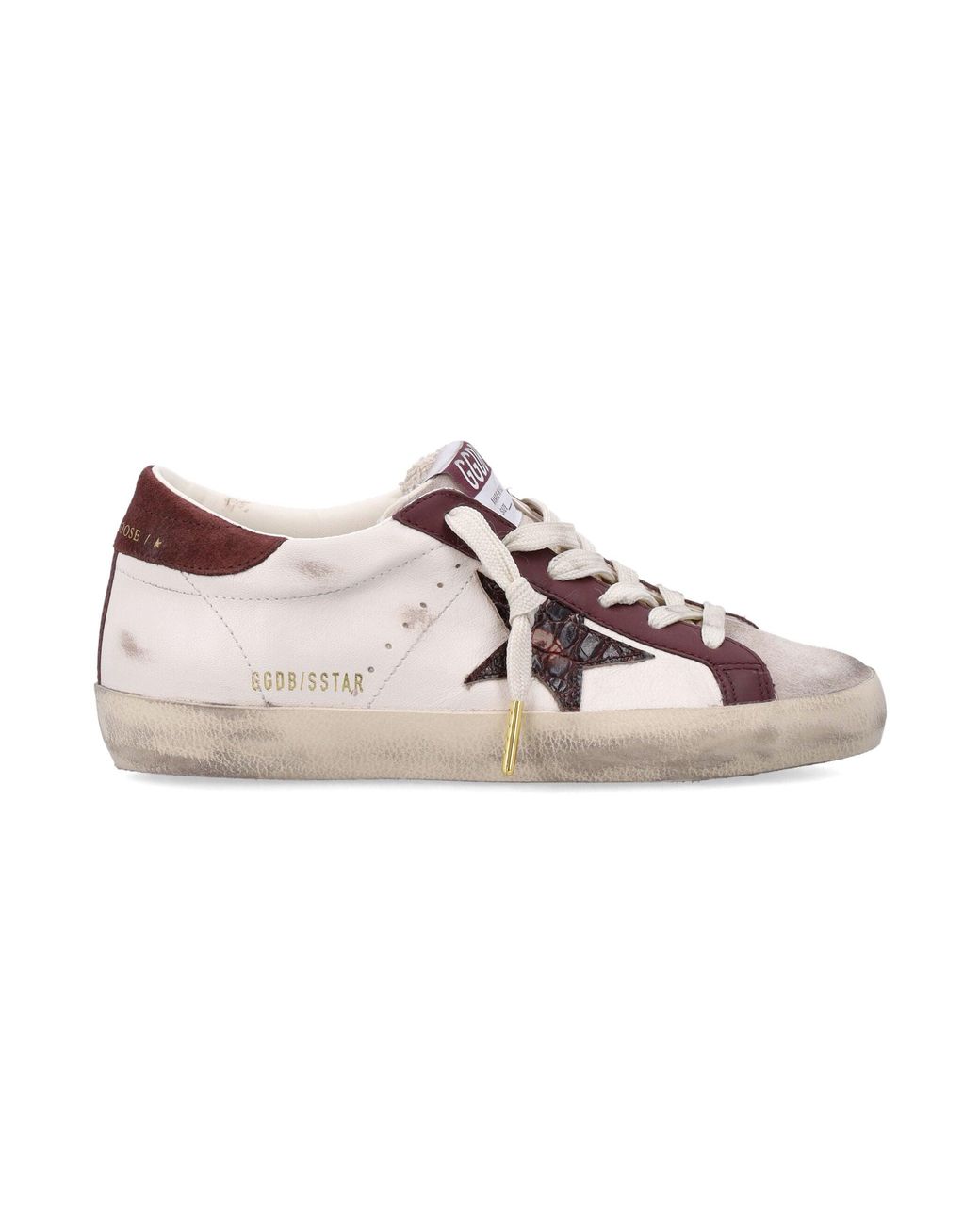 Golden Goose Deluxe Brand Pink Superstar Star-Embellished Leather Sneakers With Vintage-Effect Finish