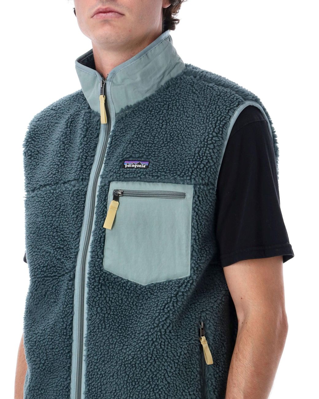 Patagonia Blue Classic Retro-X Mini Fleece Vest For (Full-Zip) for men