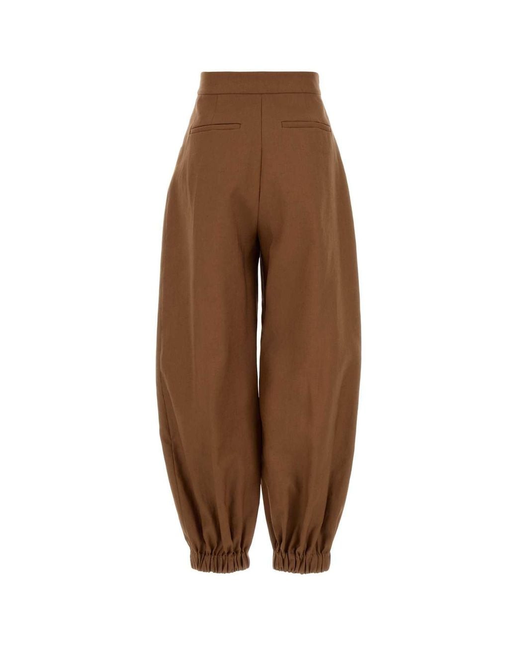 Fendi Brown Loose Pleated Pants