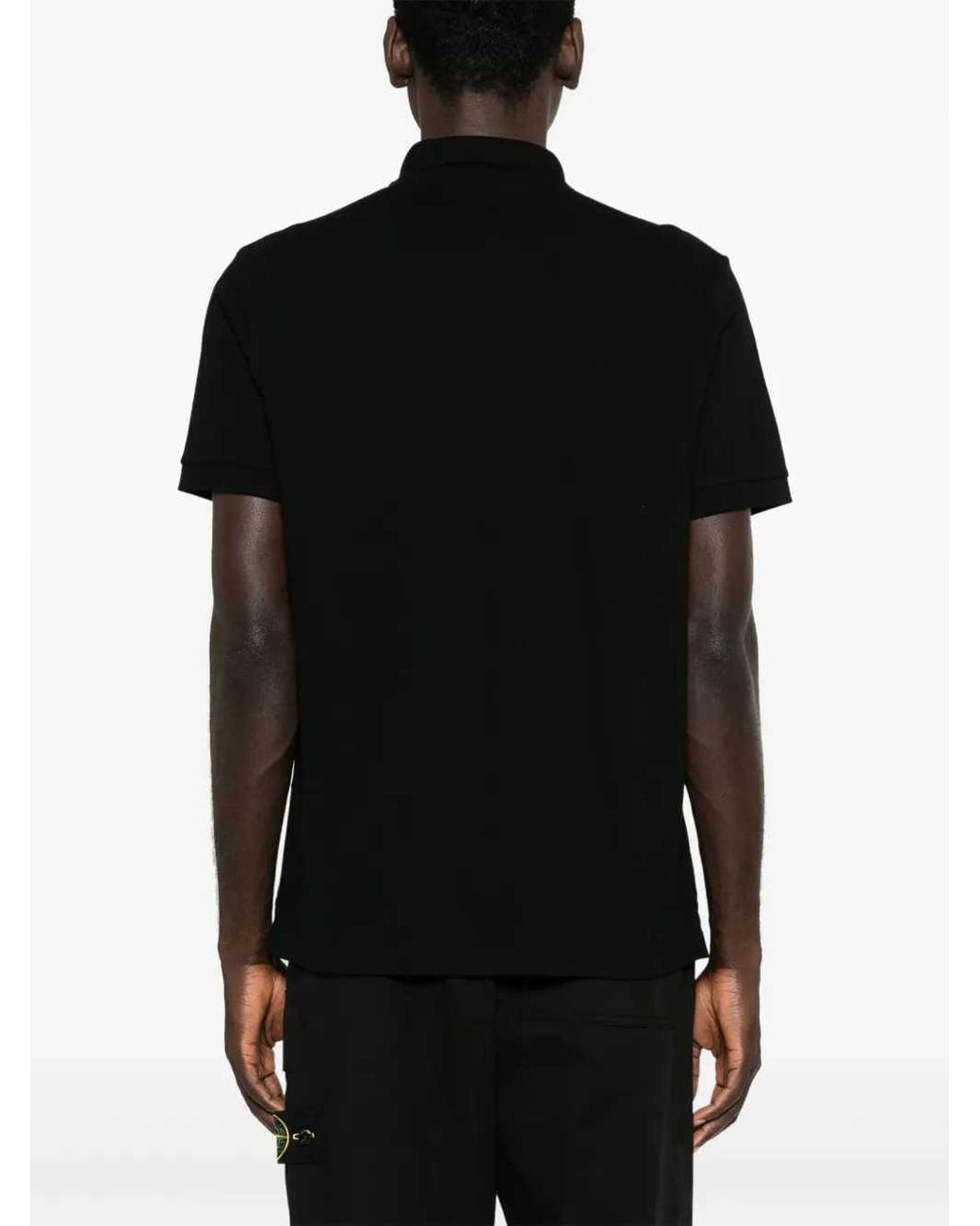 Stone Island Black Logo Patch Polo Shirt