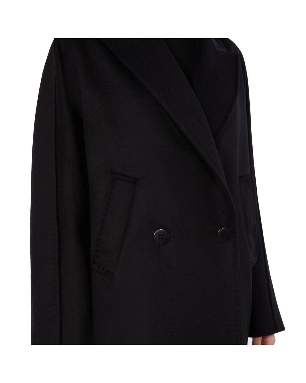 Max Mara Black Studio Mastro Wool Coat