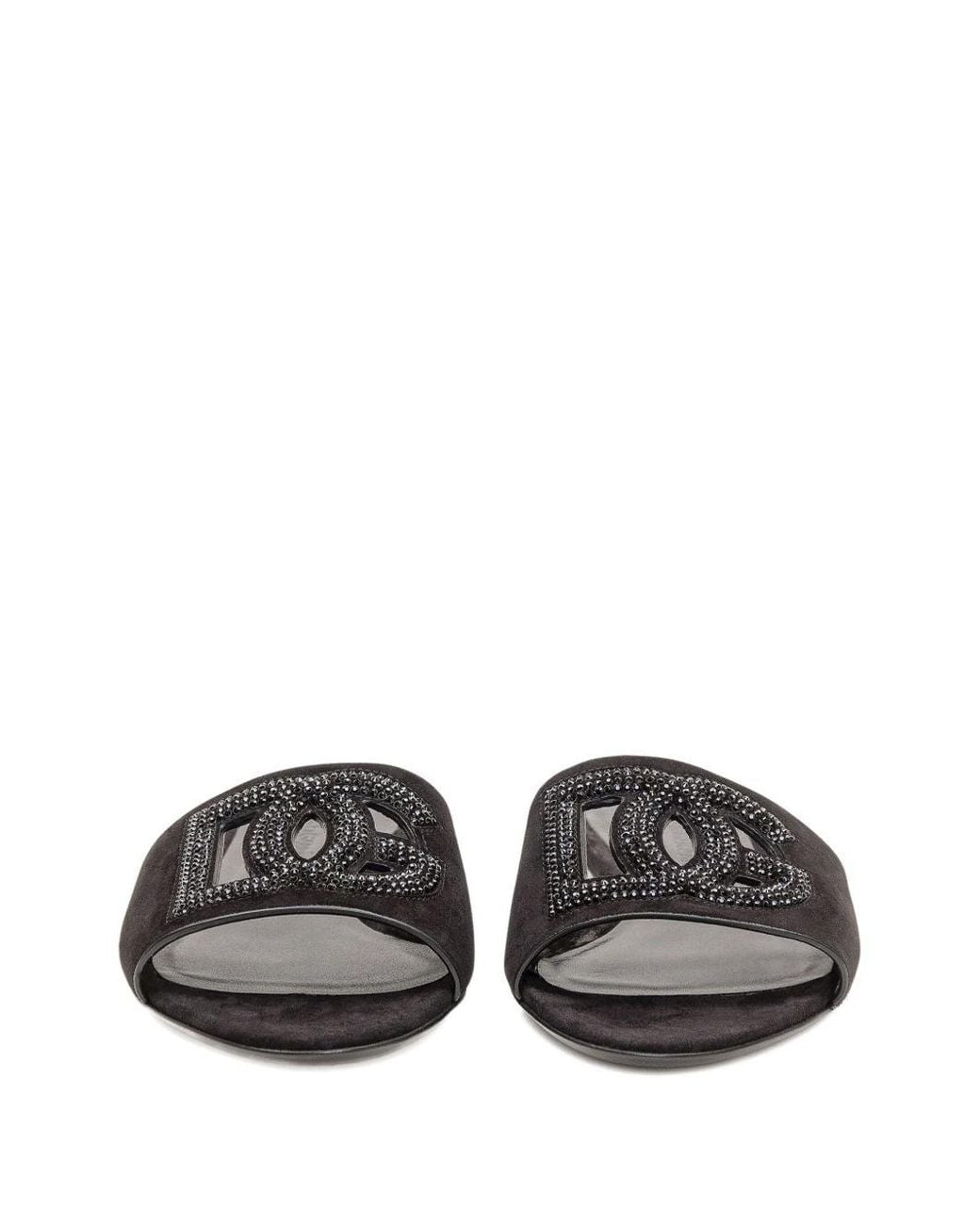Dolce & Gabbana Black Dolce & Gabbana Dg Logo Leather Sandals