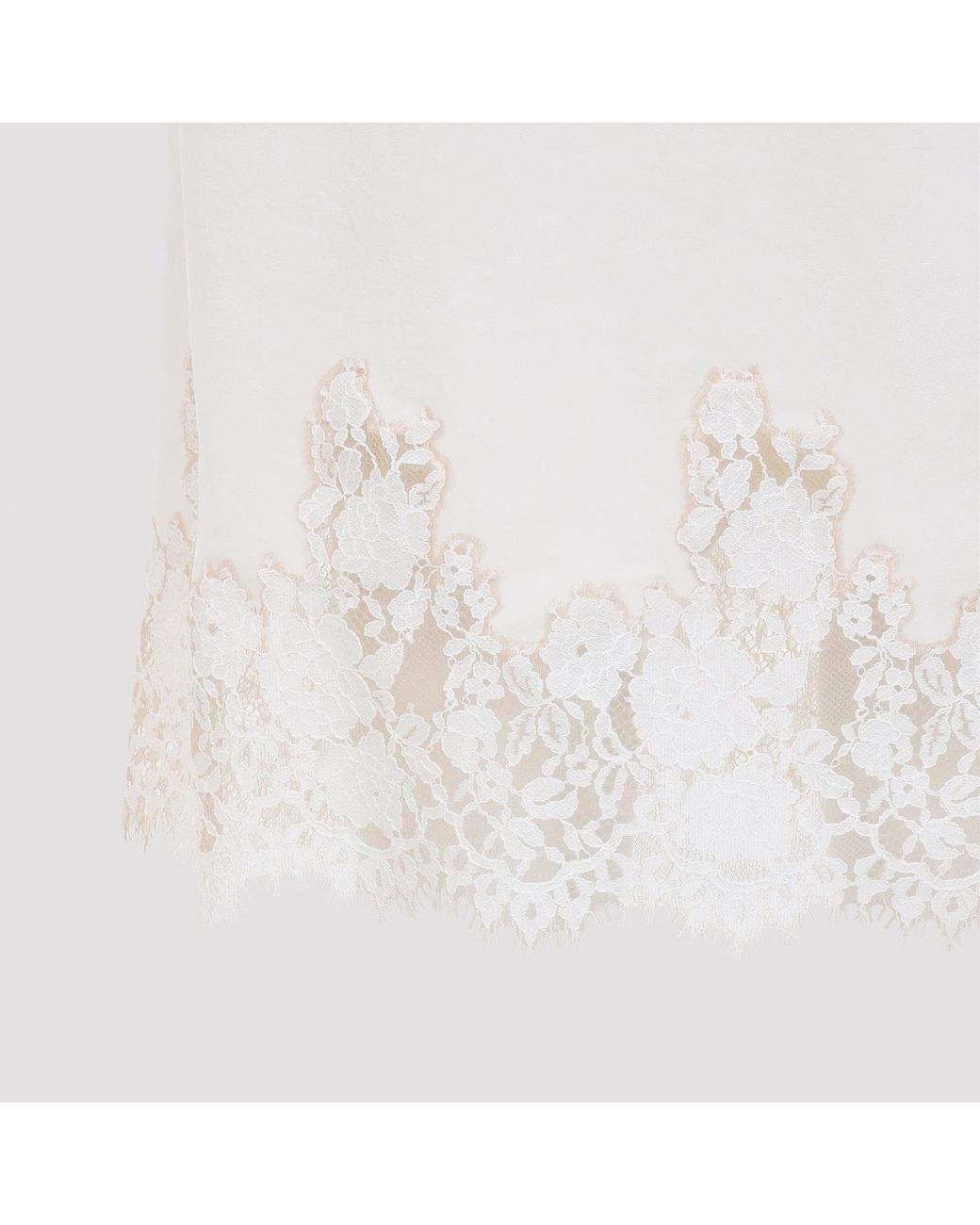 Alberta Ferretti White Velvet Pencil Skirt