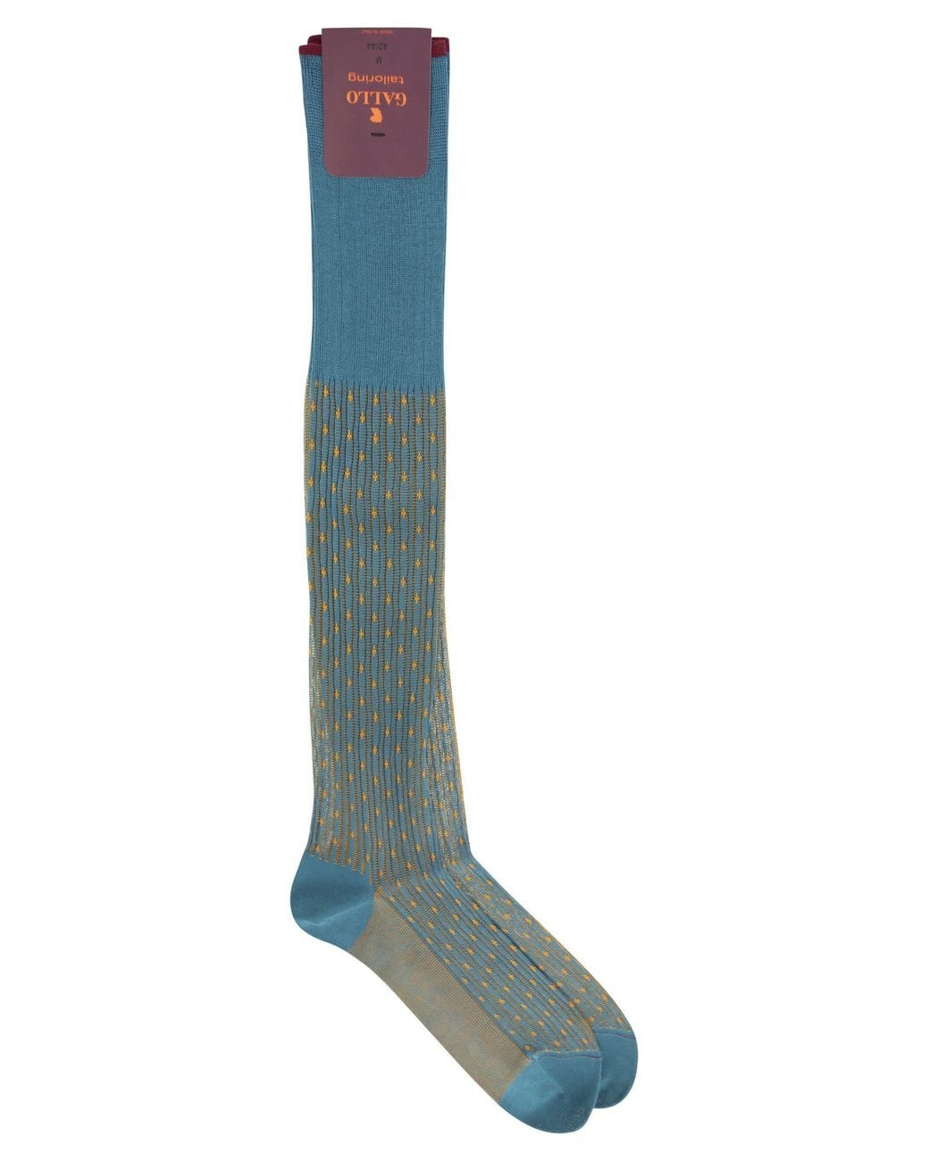 Gallo Blue Patterned Cotton Long Socks