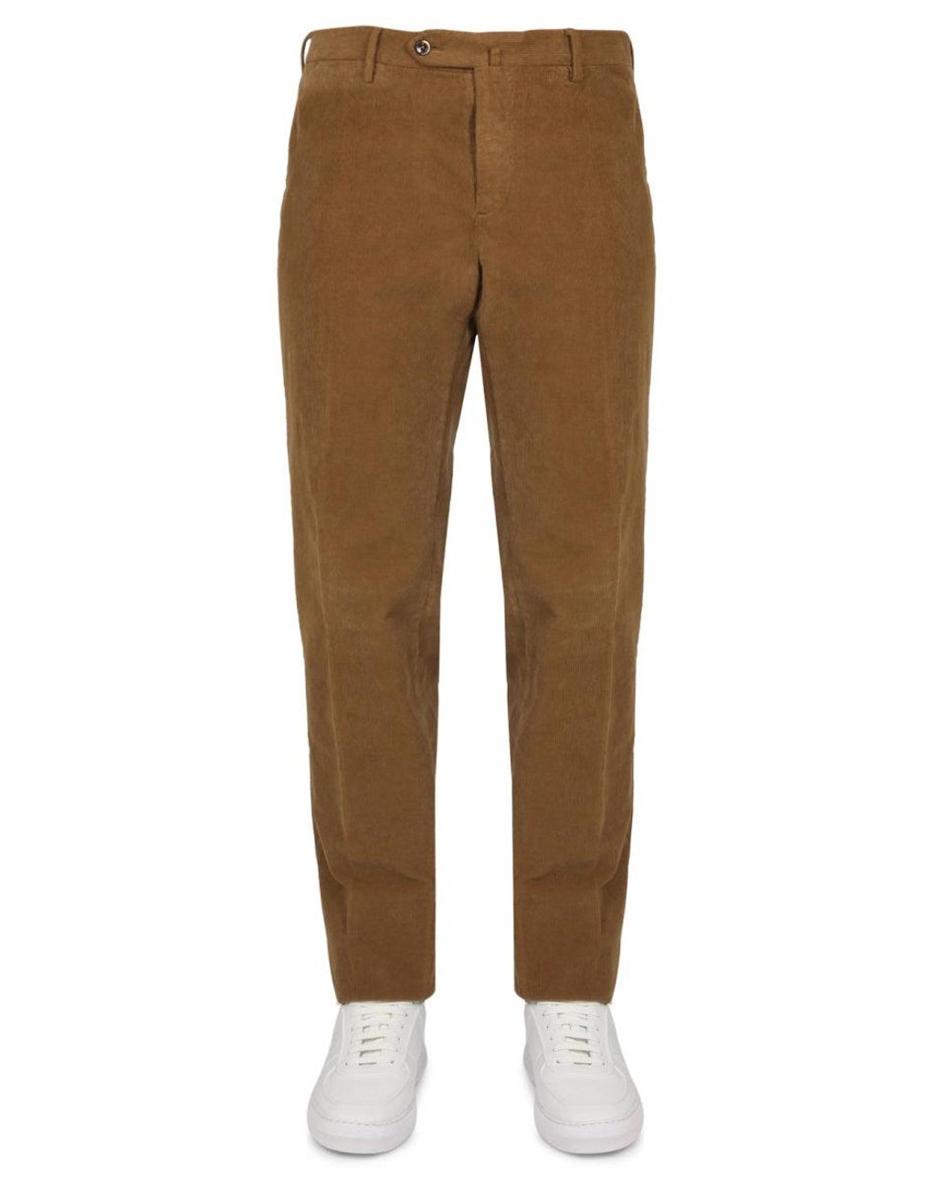 PT Torino Brown Slim Fit Pants for men