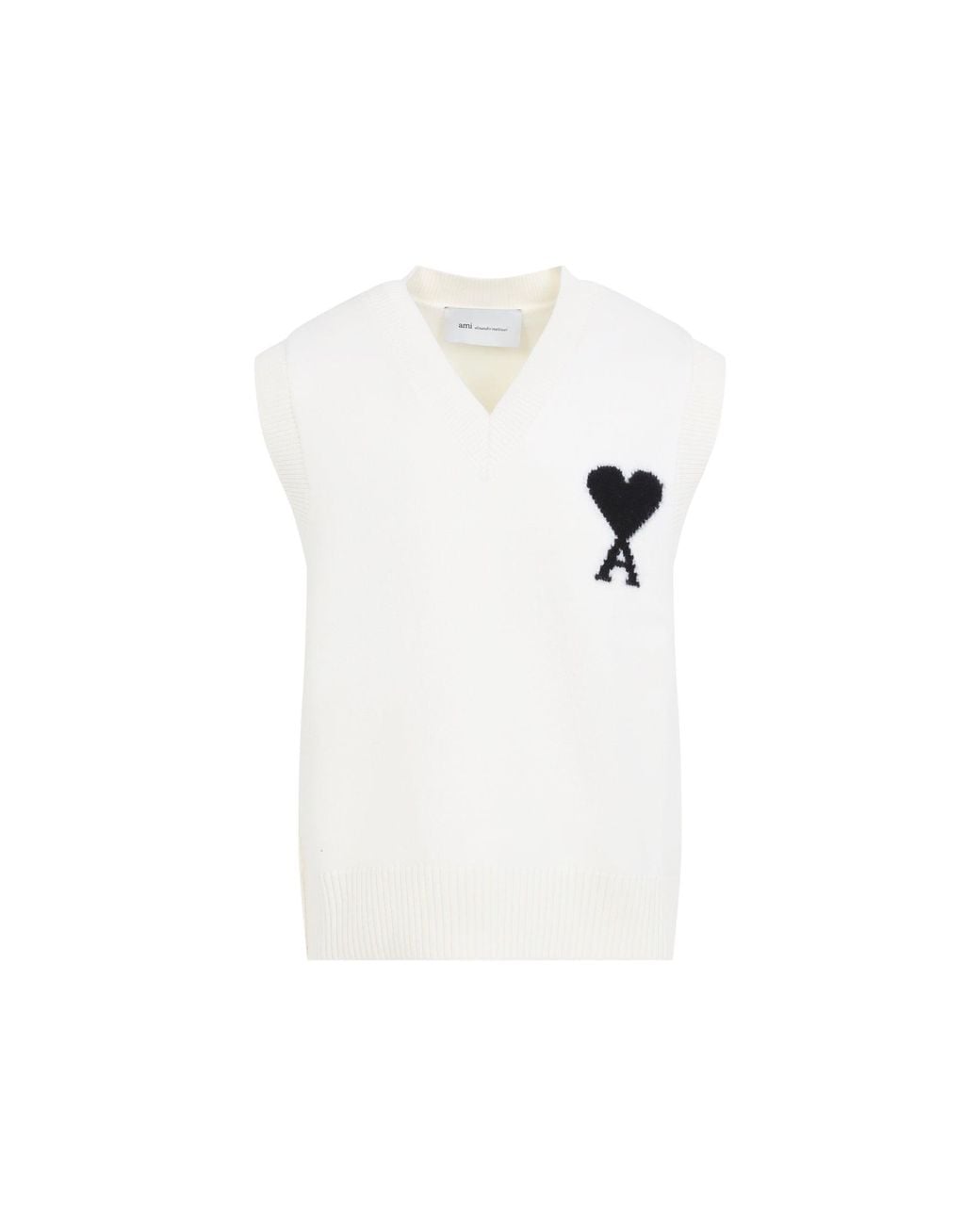 AMI White Adc Sleevless Sweater for men