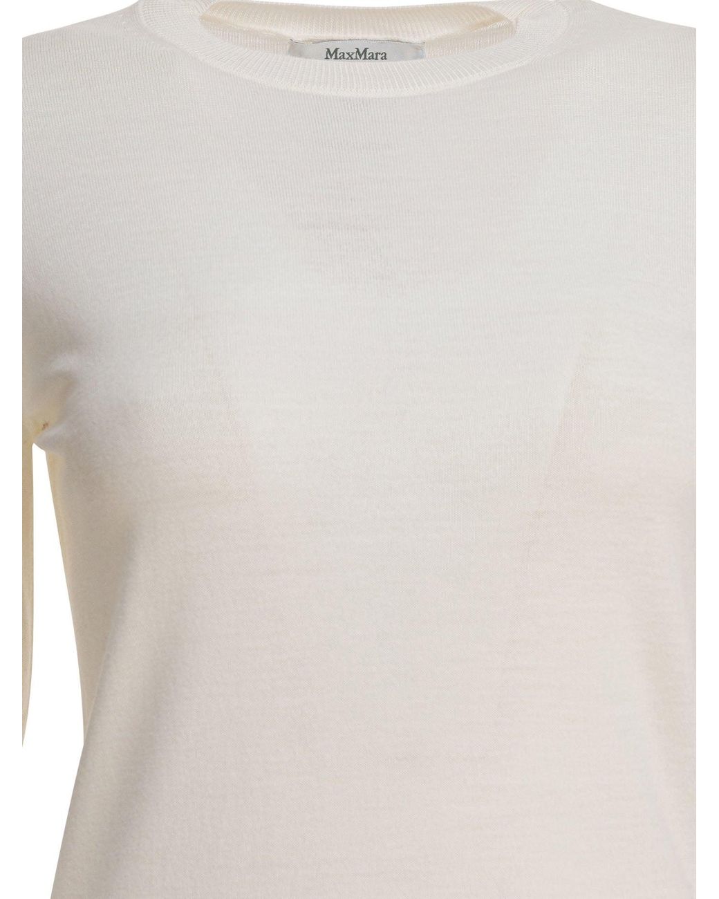 Max Mara White Basic Wollpullover